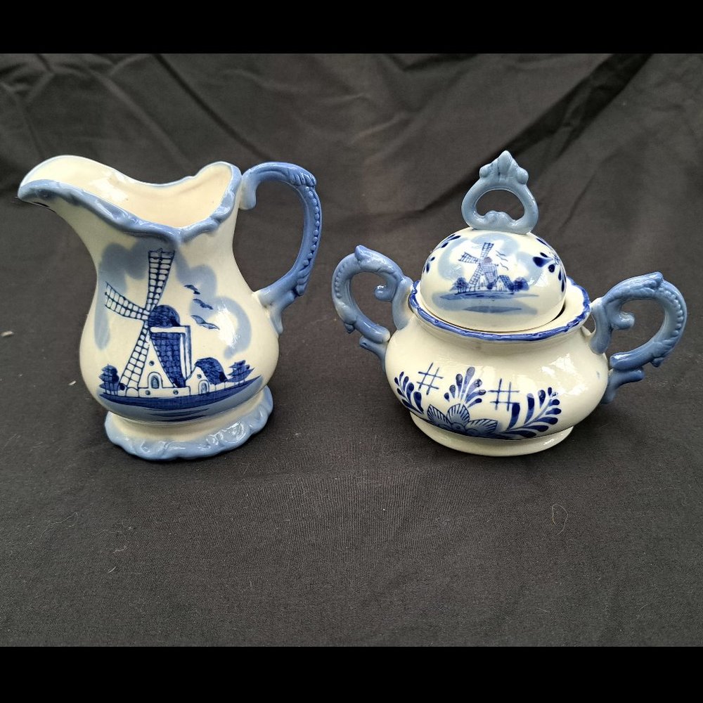 Mini Delft Blue Creamer/Pitcher & Sugar Bowl
